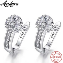 Lade das Bild in den Galerie-Viewer, Elegante 925 Sterling Silber Ohrringe mit Zirkon-Kristall – Charmanter Blumenschmuck für Frauen