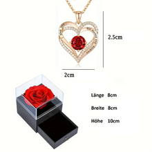 Lade das Bild in den Galerie-Viewer, Einzigartiges Geschenk für den Muttertag oder Valentinstag 2025 – Zirkon Liebes Halskette mit Ewige Blumen Geschenkbox