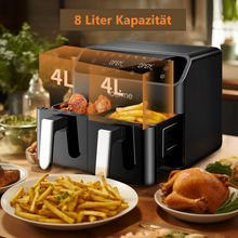 Lade das Bild in den Galerie-Viewer, Heissluftfriteuse-Doppelkammer-8-Liter