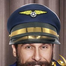 Lade das Bild in den Galerie-Viewer, Pilotenkappe für Erwachsene – Perfekt für Kostüme & Mottopartys! ✈️🎩