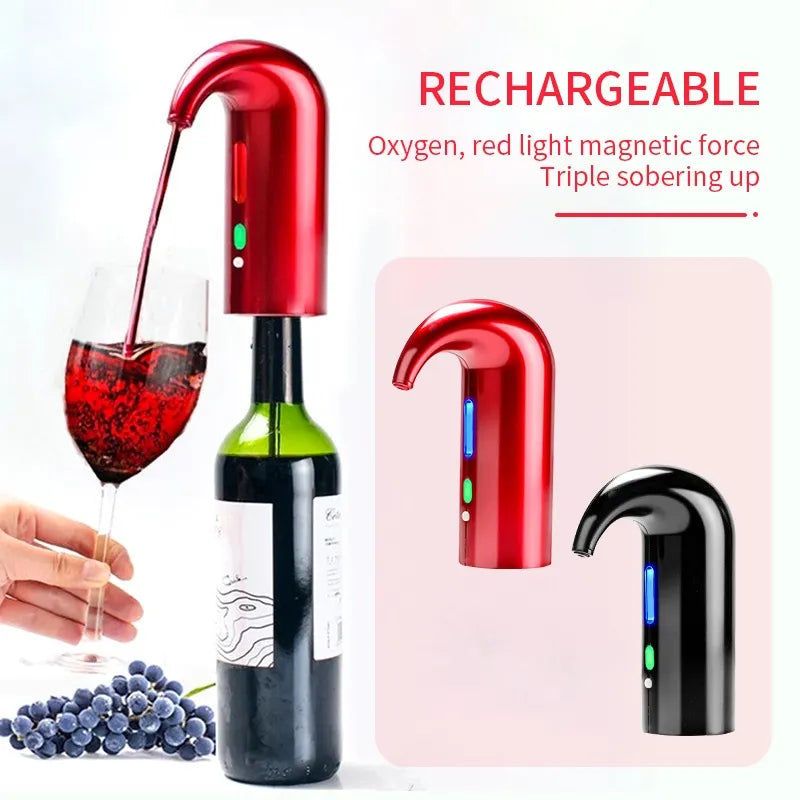 SMART Weinspender - Elektrischer Weinbelüfter, schnelles Belüften, Weindekanter, Spenderpumpe, automatischer USB-wiederaufladbarer Weinausgießer