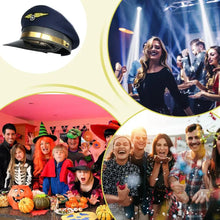 Lade das Bild in den Galerie-Viewer, Pilotenkappe für Erwachsene – Perfekt für Kostüme & Mottopartys! ✈️🎩
