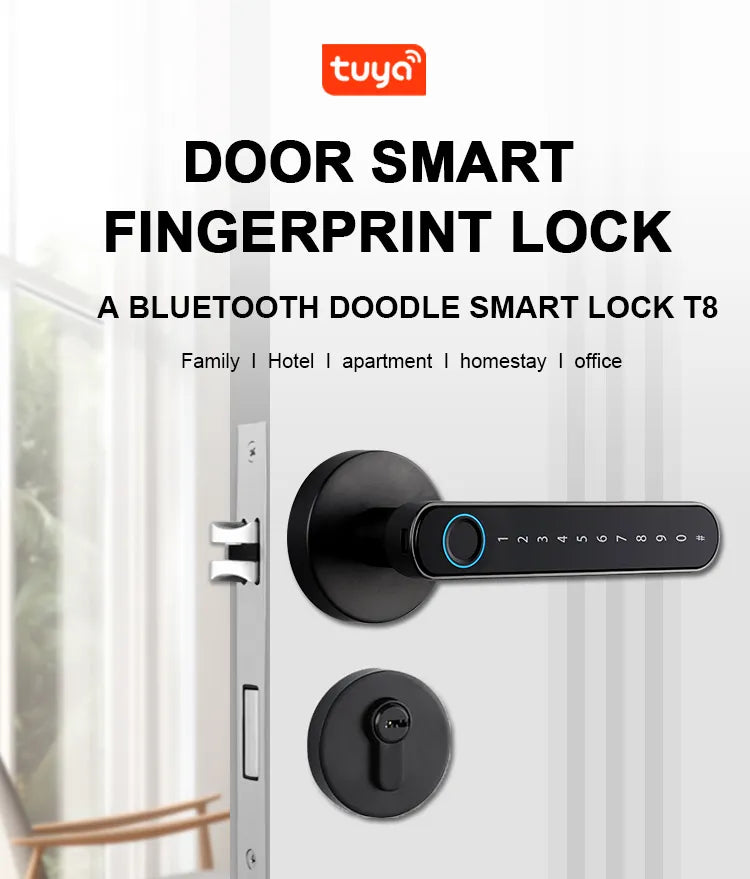 Intelligenter Fingerabdruck-Türschlossgriff für Zuhause, Haus, Wohnung mit Schlüsselkarte, digitales Türschloss, Tastatur, schlüsselloser Zugang, elektronisches Schloss
