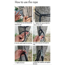 Lade das Bild in den Galerie-Viewer, Camping Hängematte – Tragbare Outdoor-Hängematte für eine Person aus Fallschirmstoff