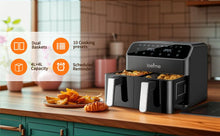 Lade das Bild in den Galerie-Viewer, Hochleistungs-Heißluftfritteuse 8 Liter – Doppelkammer für maximale Vielseitigkeit