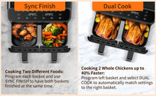 Lade das Bild in den Galerie-Viewer, Hochleistungs-Heißluftfritteuse 8 Liter – Doppelkammer für maximale Vielseitigkeit