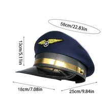 Lade das Bild in den Galerie-Viewer, Pilotenkappe für Erwachsene – Perfekt für Kostüme & Mottopartys! ✈️🎩