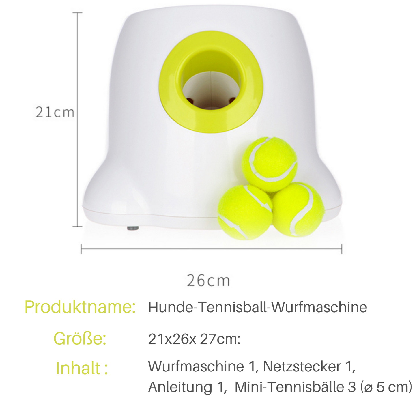 Doggys Tennisball-Maschine - inkl. 3 Bällen für Hundetraining (50% Rabatt)