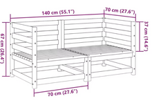 Lade das Bild in den Galerie-Viewer, 2-teiliges Outdoor-Sofaset aus Kiefernholz – Robuste Eleganz für Ihren Garten
