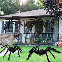 Lade das Bild in den Galerie-Viewer, 30cm-200cm Halloween Riesen Spinnen, Halloween Dekoration für Innen und Außen
