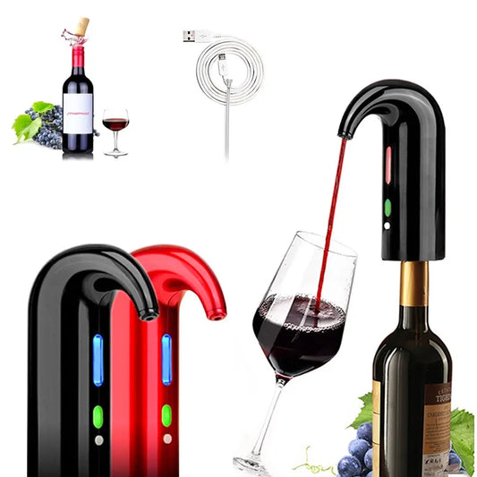 SMART Weinspender - Elektrischer Weinbelüfter, schnelles Belüften, Weindekanter, Spenderpumpe, automatischer USB-wiederaufladbarer Weinausgießer