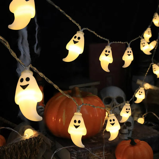 1,5 m Halloween-Lichterkette mit 10 LEDs, Kürbis-Schädel-Augenkugeln, Geister-Festival-Party-Laterne, Süßes oder Saures, Happy Halloween Day-Dekoration